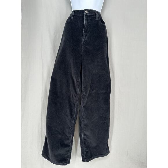 Universal Thread Pants - Universal Thread Pants Womens 8 29 Black Corduroy Relaxed Wide Leg Stretch High